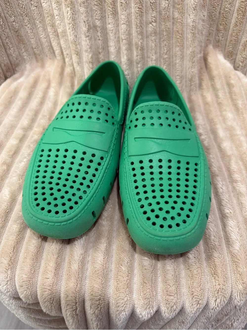 Men's Ventilated Green Slip-On Water Loafers